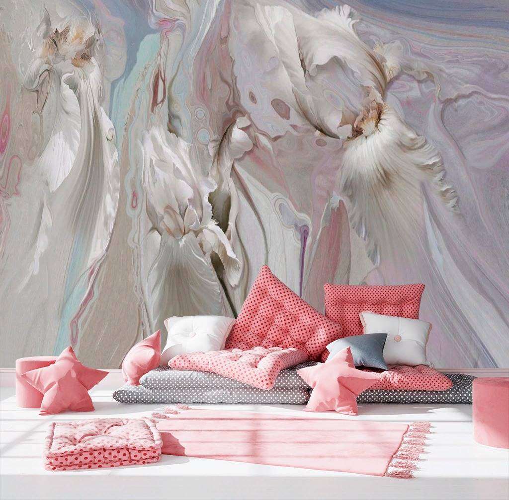 Фотообои в интерьере абстрактная живопись  13-257 фото