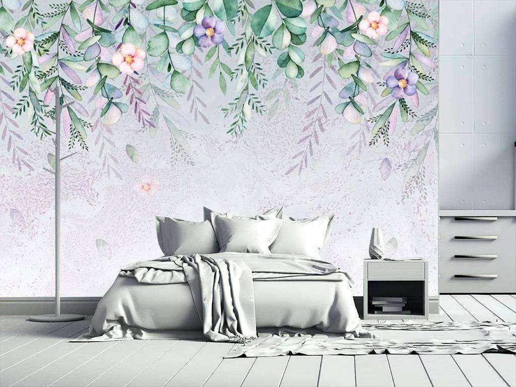 Фотообои в интерьере 3д фон растения  15-471 фото