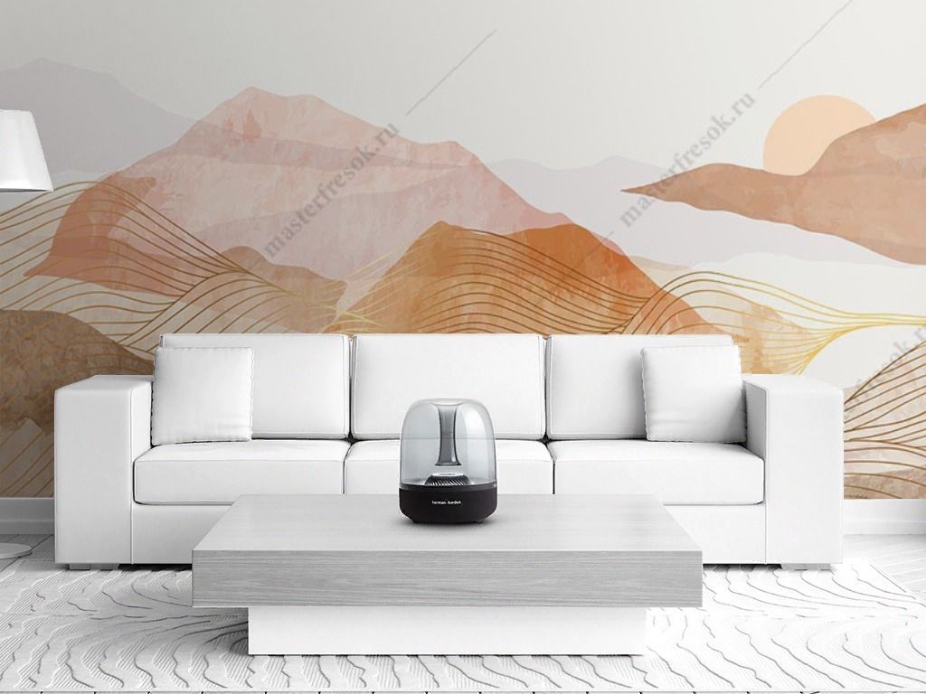 Фотообои Линии на фоне гор  9-1856