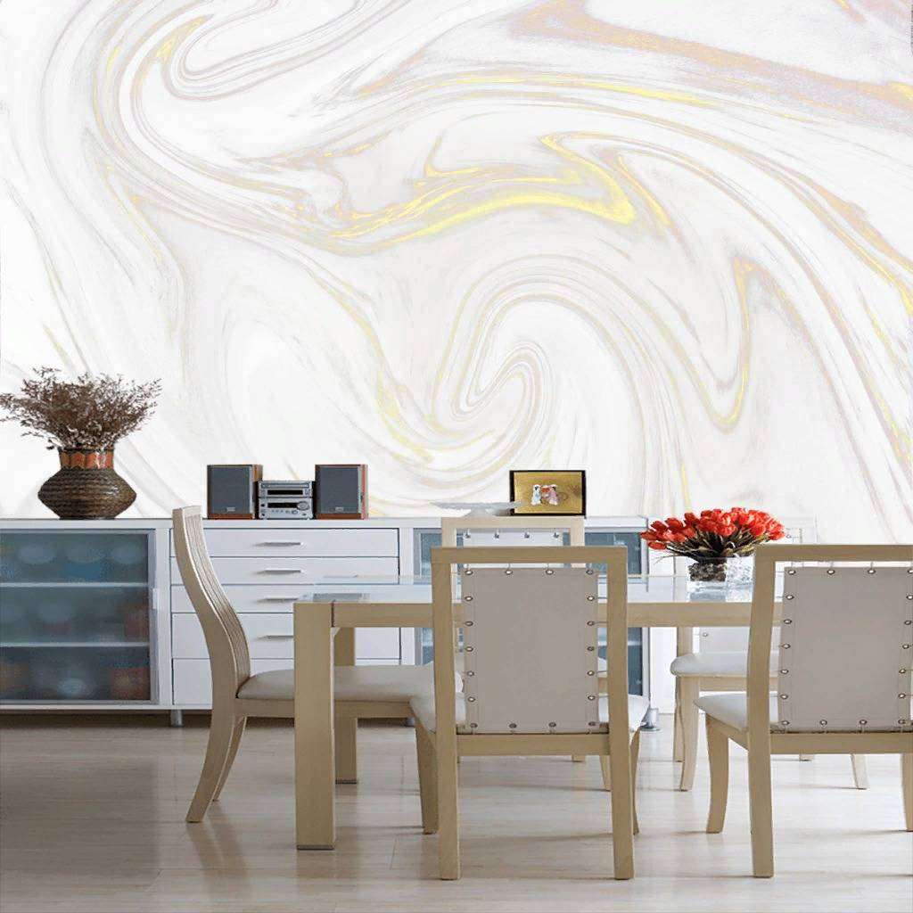 Фотообои в интерьере флюид арт - золотистый шелк  9-957 фото