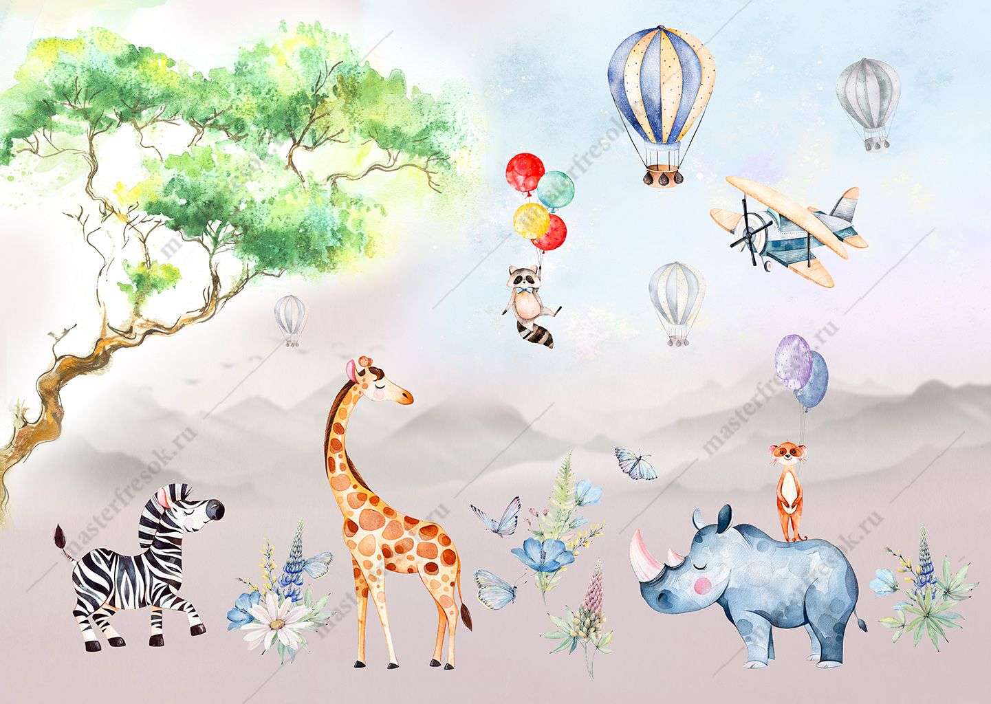 Фотообои в интерьере животные на поляне  13-376 фото