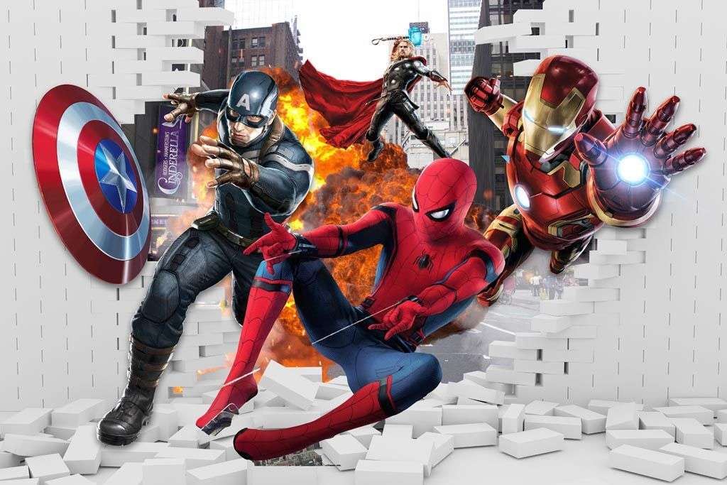 Фотообои в интерьере человек паук супергерои  12-906 фото