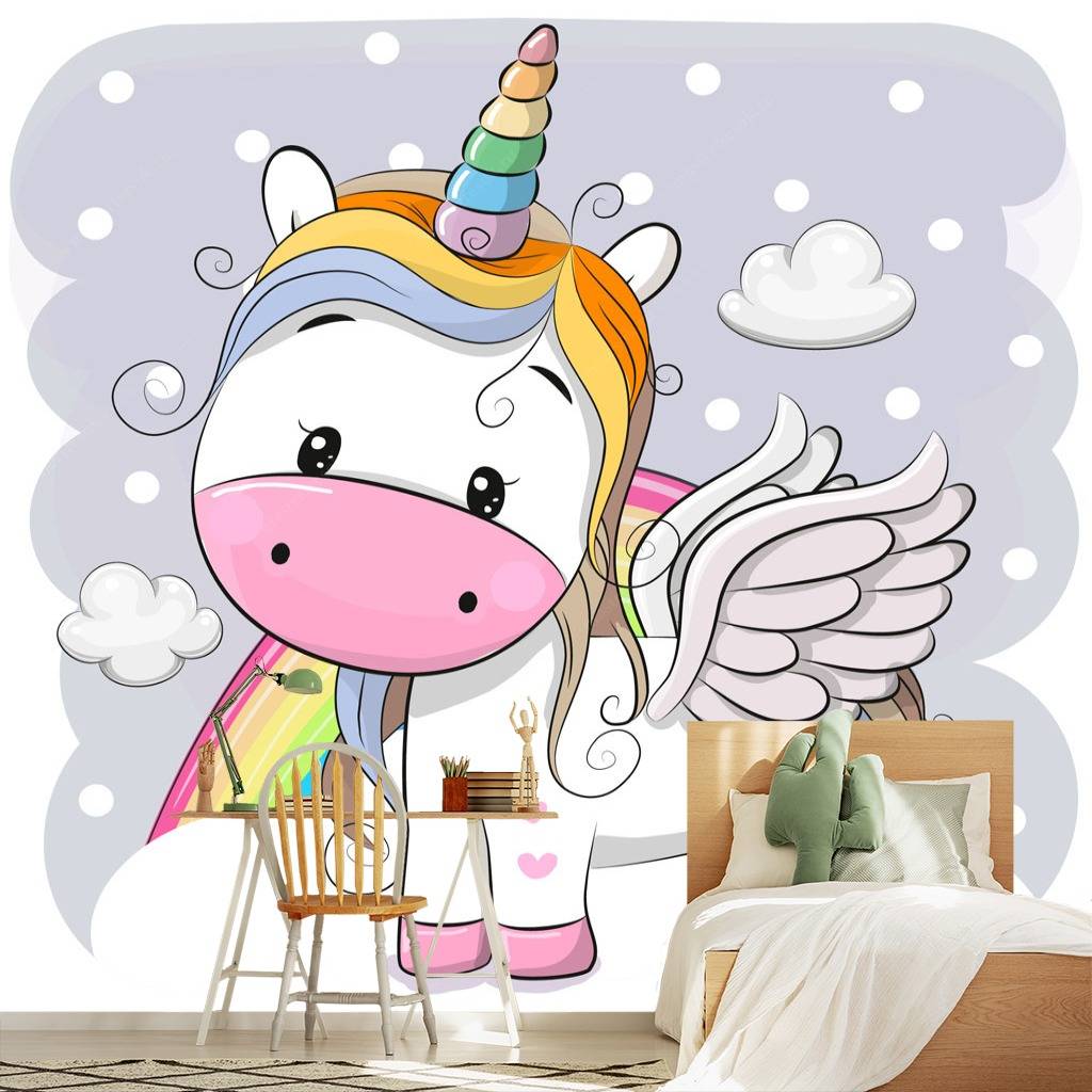 Фотообои Единорог в снегу  12-602