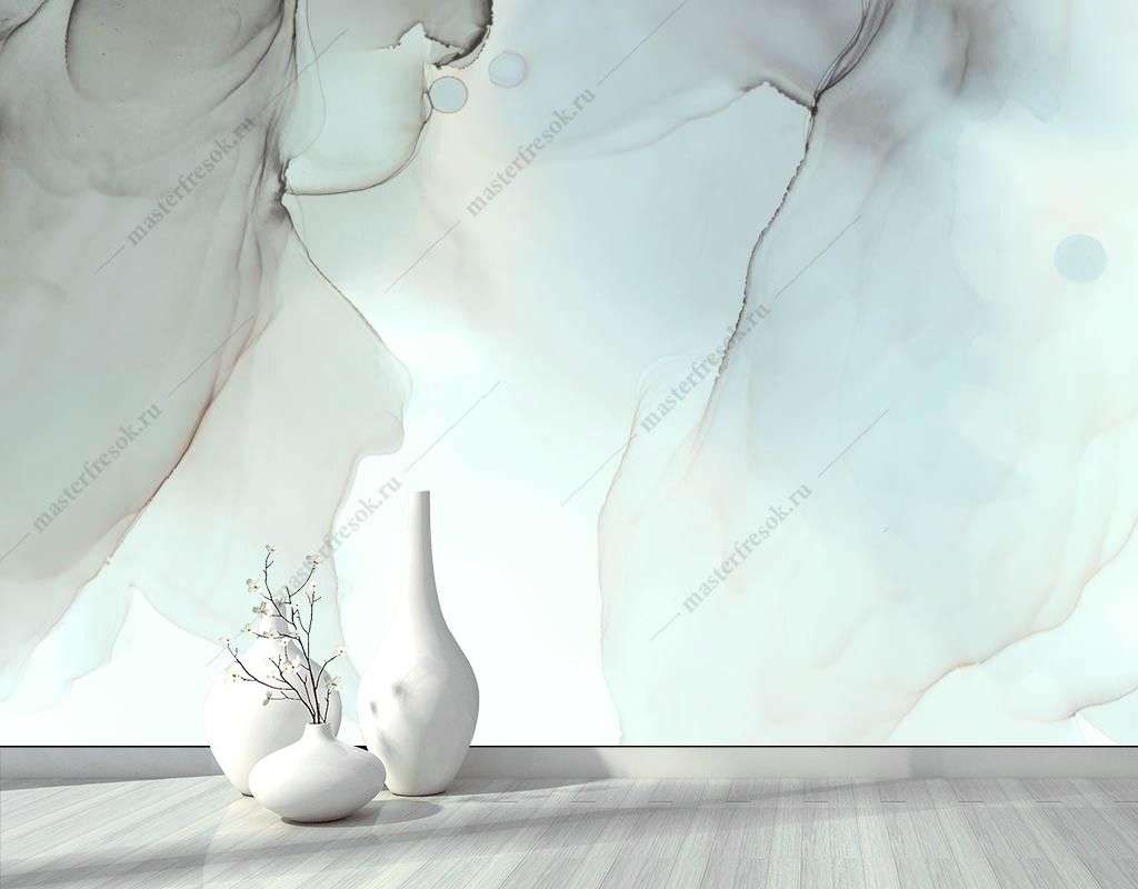 Фотообои в интерьере голубая акварель  9-1545 фото