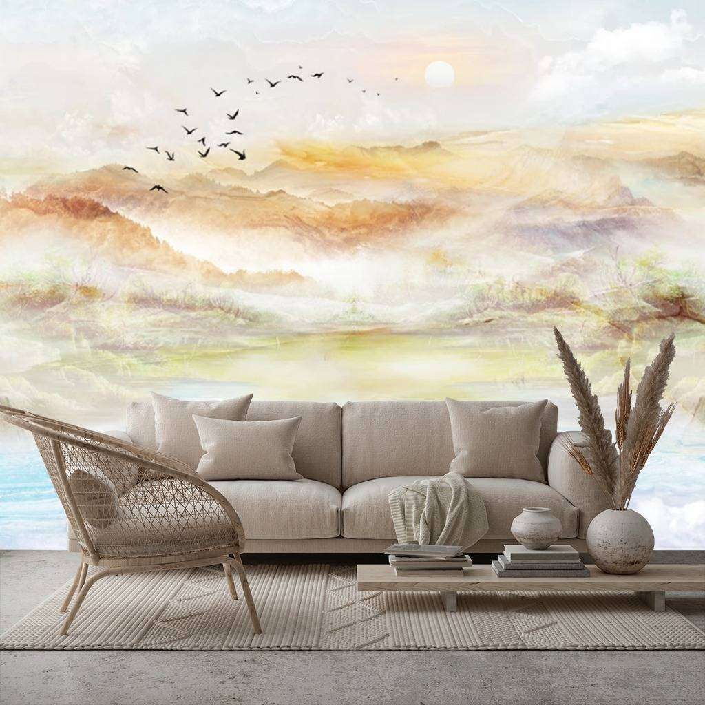 Фотообои Бесшовные обои на стену:  Цветные горы. Артикул: 15-681  