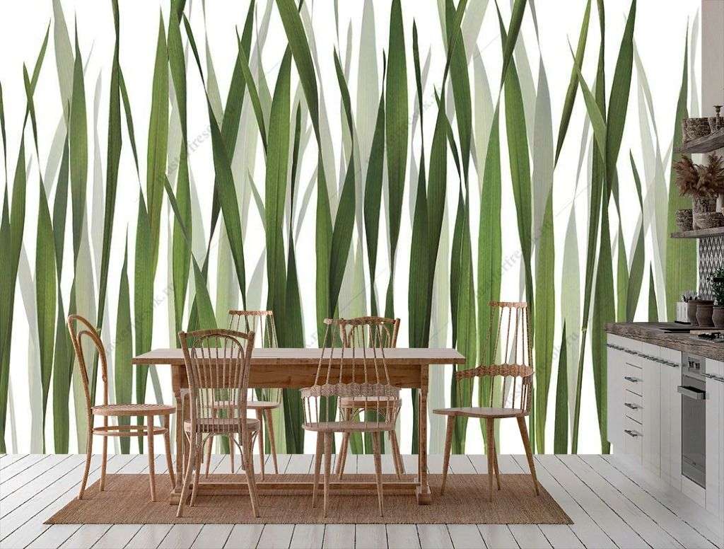 Фотообои в интерьере паттерн трава  9-1259 фото