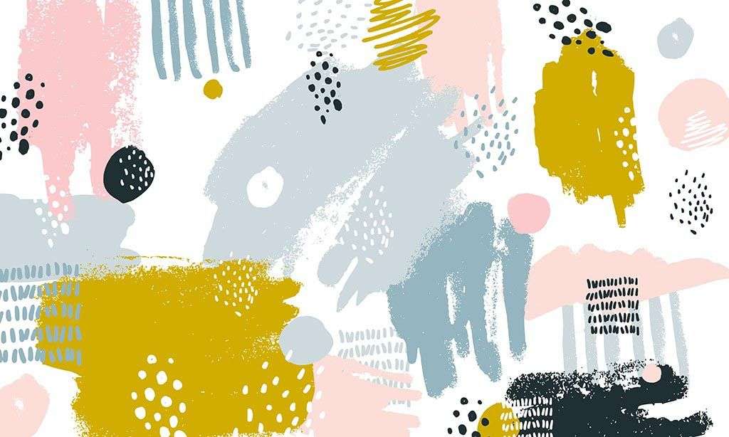 Фотообои в интерьере цветные мазки  9-1129 фото