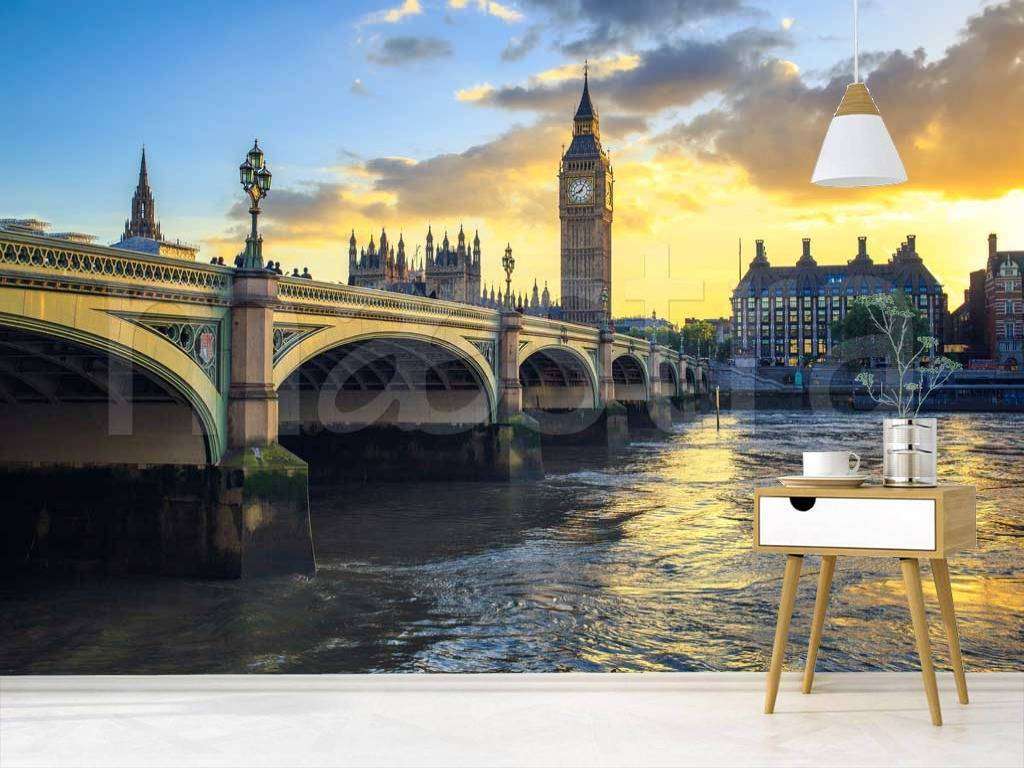 Фотообои в интерьере биг бен во время рассвета  9-561 фото