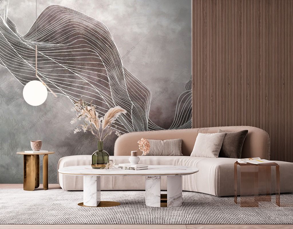 Фотообои Абстрактные линии на туманном фоне  14-663