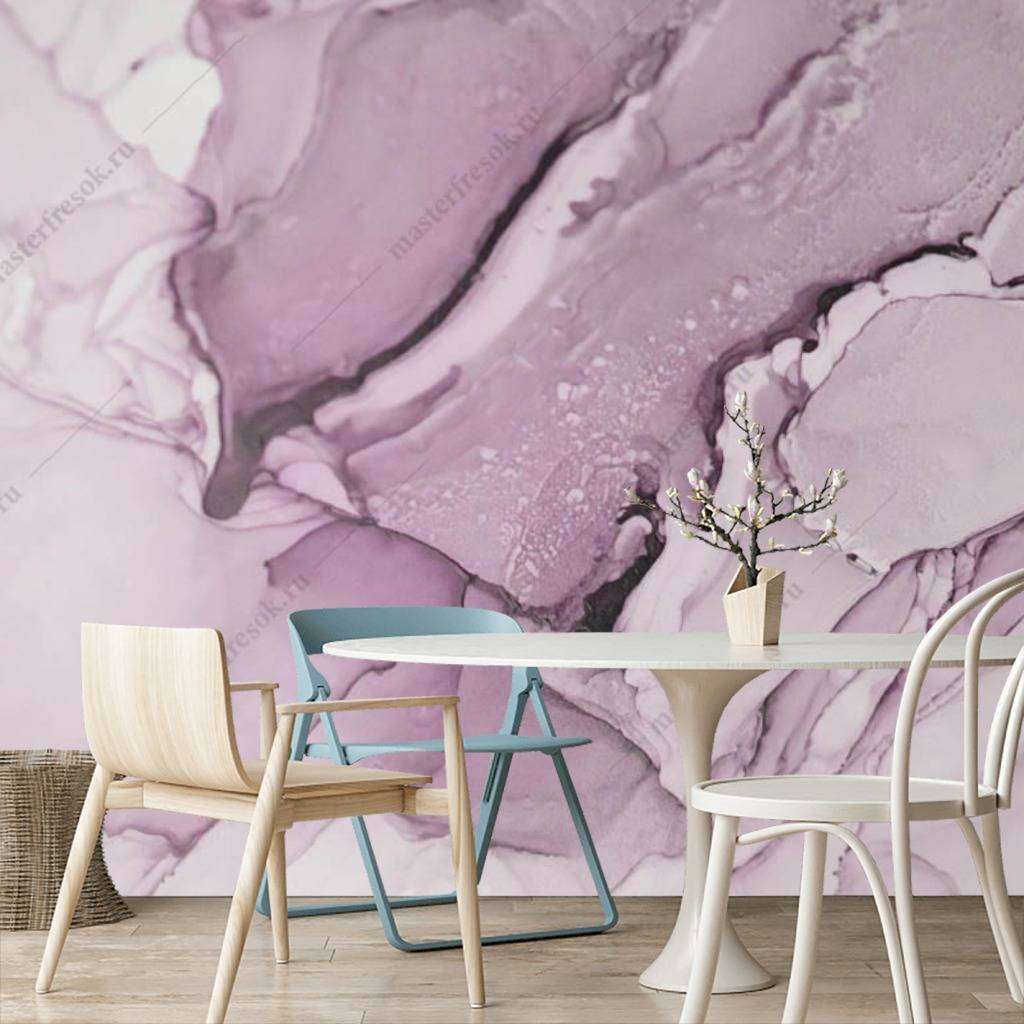 Фотообои в интерьере флюид арт фиолетовый  9-1023 фото