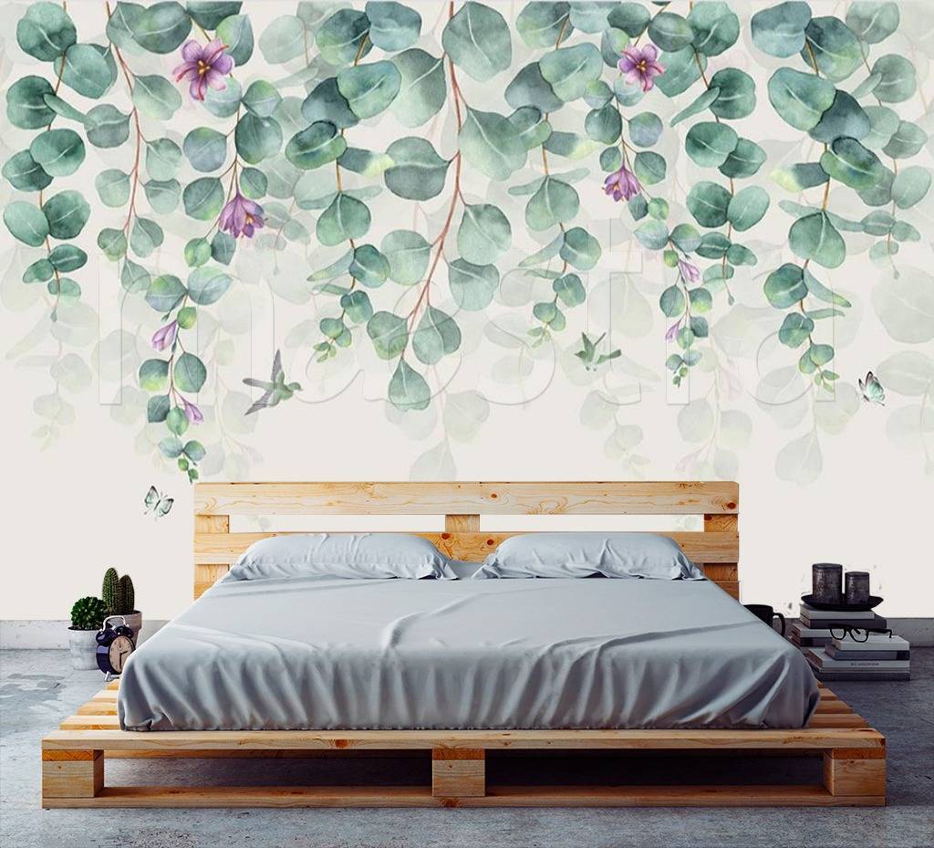 Фотообои Веточки зеленые сверху  15-521