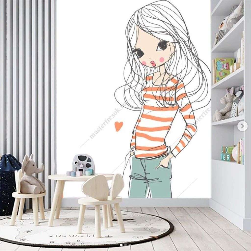 Фотообои Симпатичная девушка с собакой  12-1249