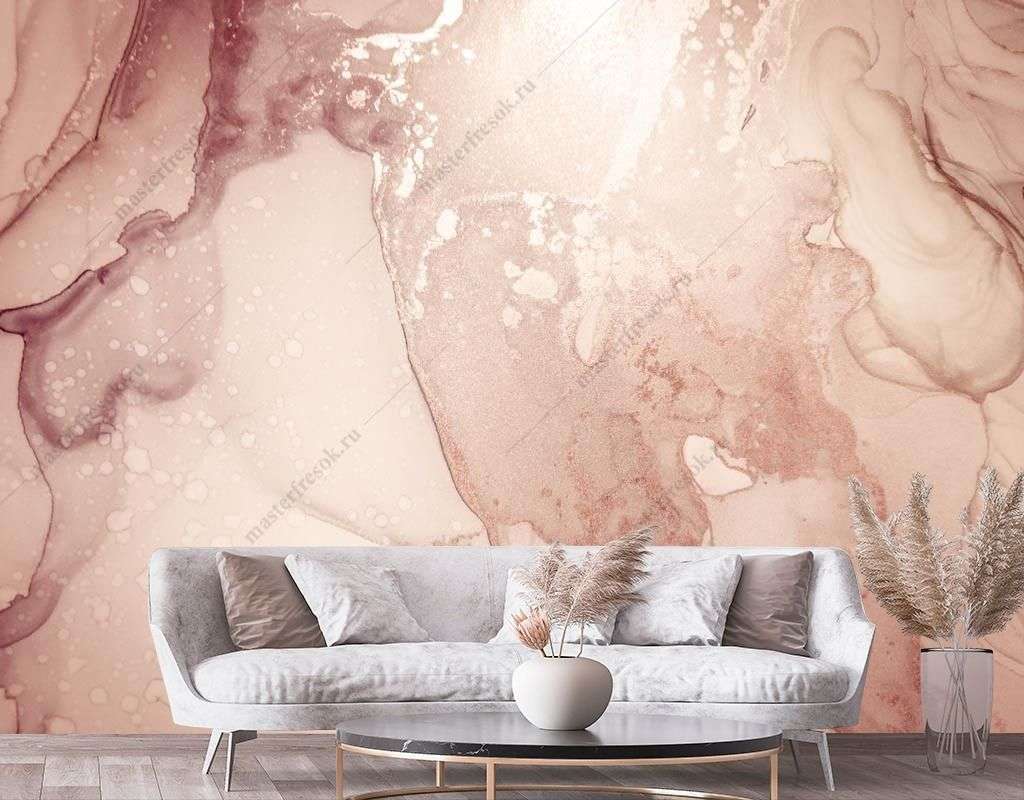 Фотообои в интерьере бежевые разводы фон  9-1556 фото