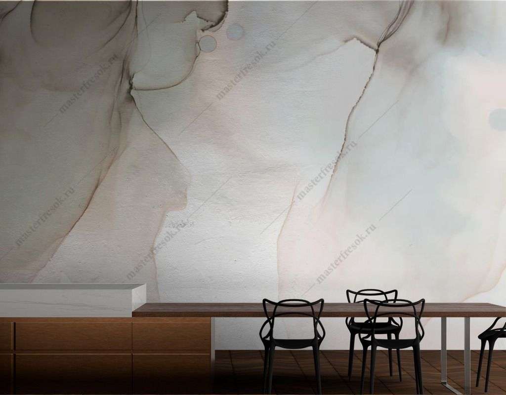 Фотообои в интерьере флюид в светлых тонах  9-1544 фото