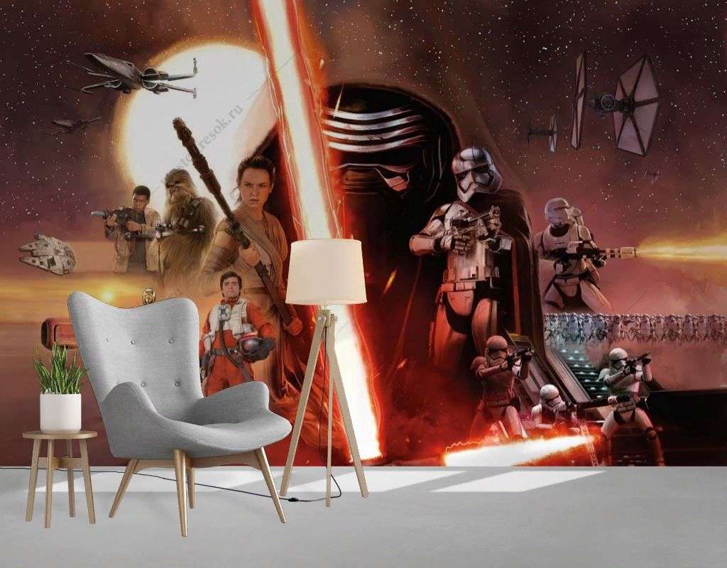 Фотообои в интерьере звездные войны постер  12-1233 фото