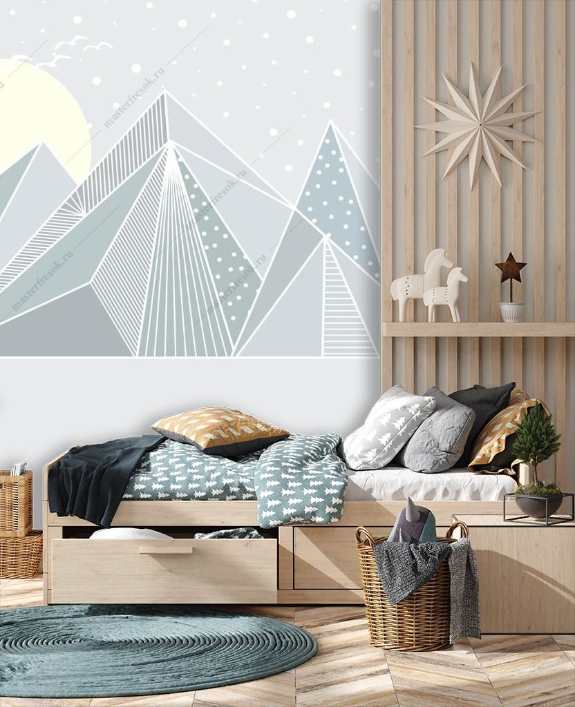 Фотообои Геометрические горы для детской  14-270