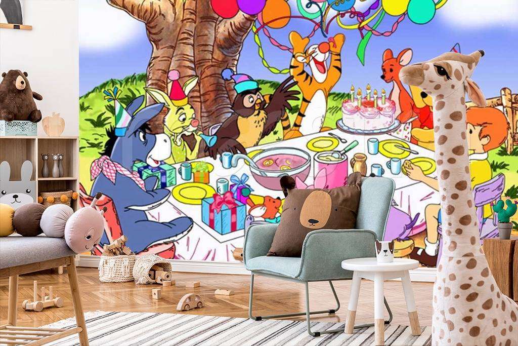 Фотообои в интерьере винни пух день рождение  12-270 фото