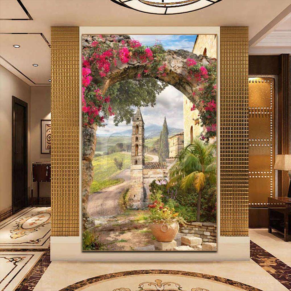 Фотообои Бесшовные обои на стену:  Арка с цветами. Артикул: 7-026  