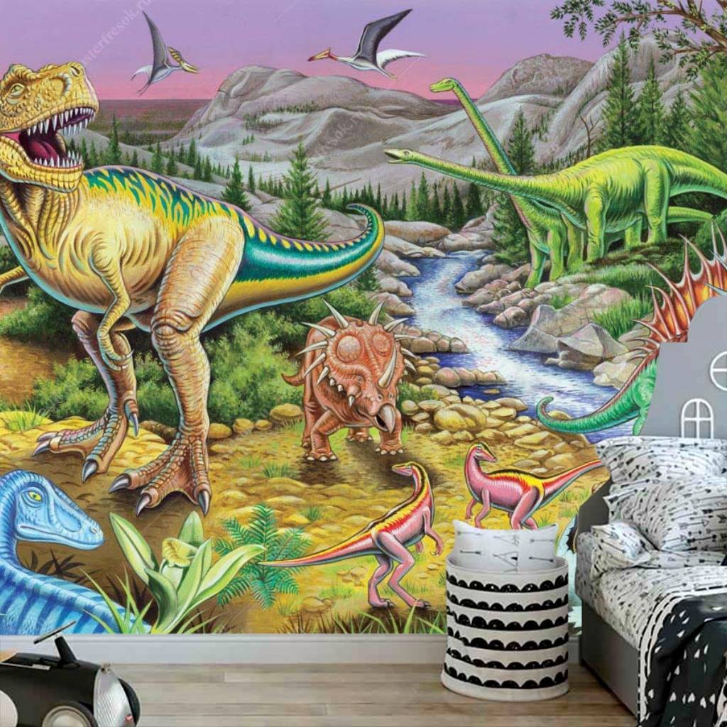 Фотообои Динозавры у реки  8-302