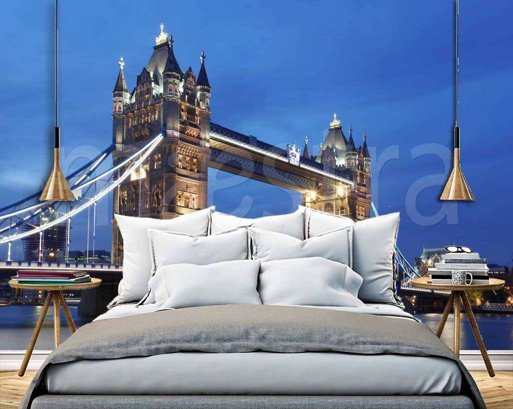 Фотообои в интерьере тауэрский мост с подсветкой  9-471 фото