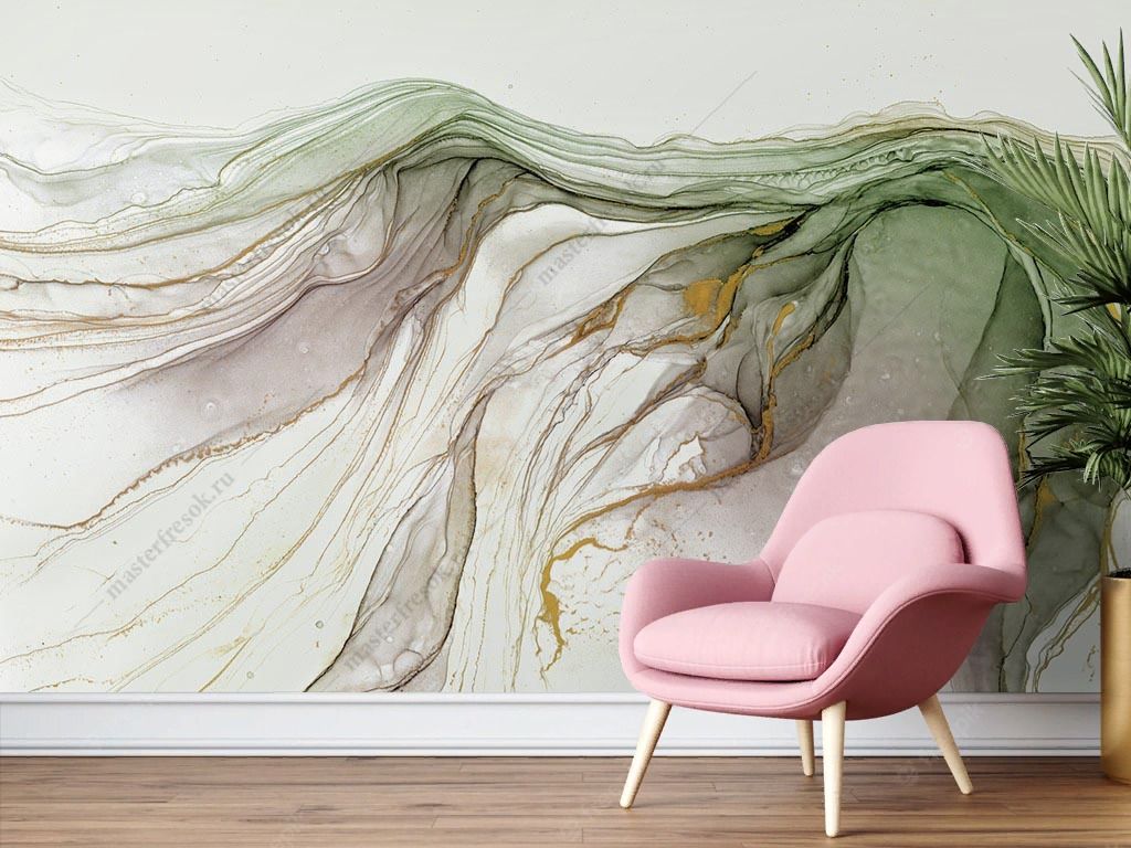 Фотообои Флюид арт Майский зелёный   14-711