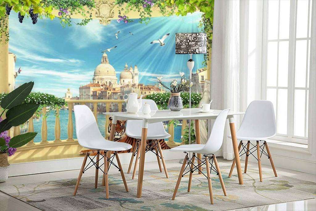 Фотообои в интерьере балкон с видом на венецию  17-0032 фото