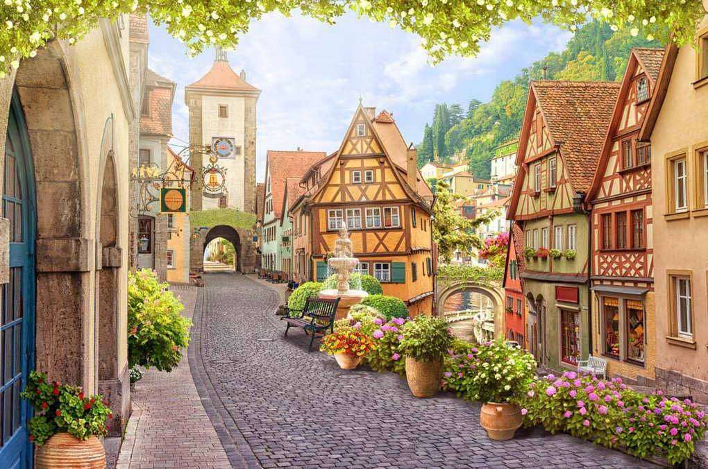 Фотообои в интерьере живописная улочка  17-0027 фото