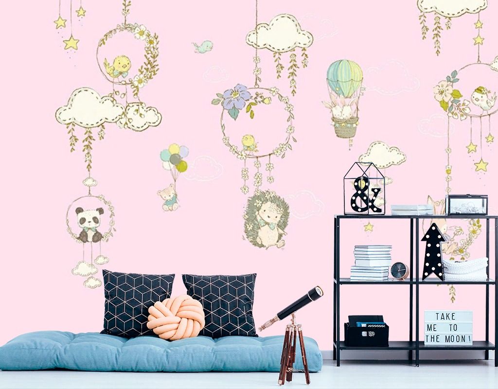 Фотообои детские. Ловец снов и милые животные  12-1620