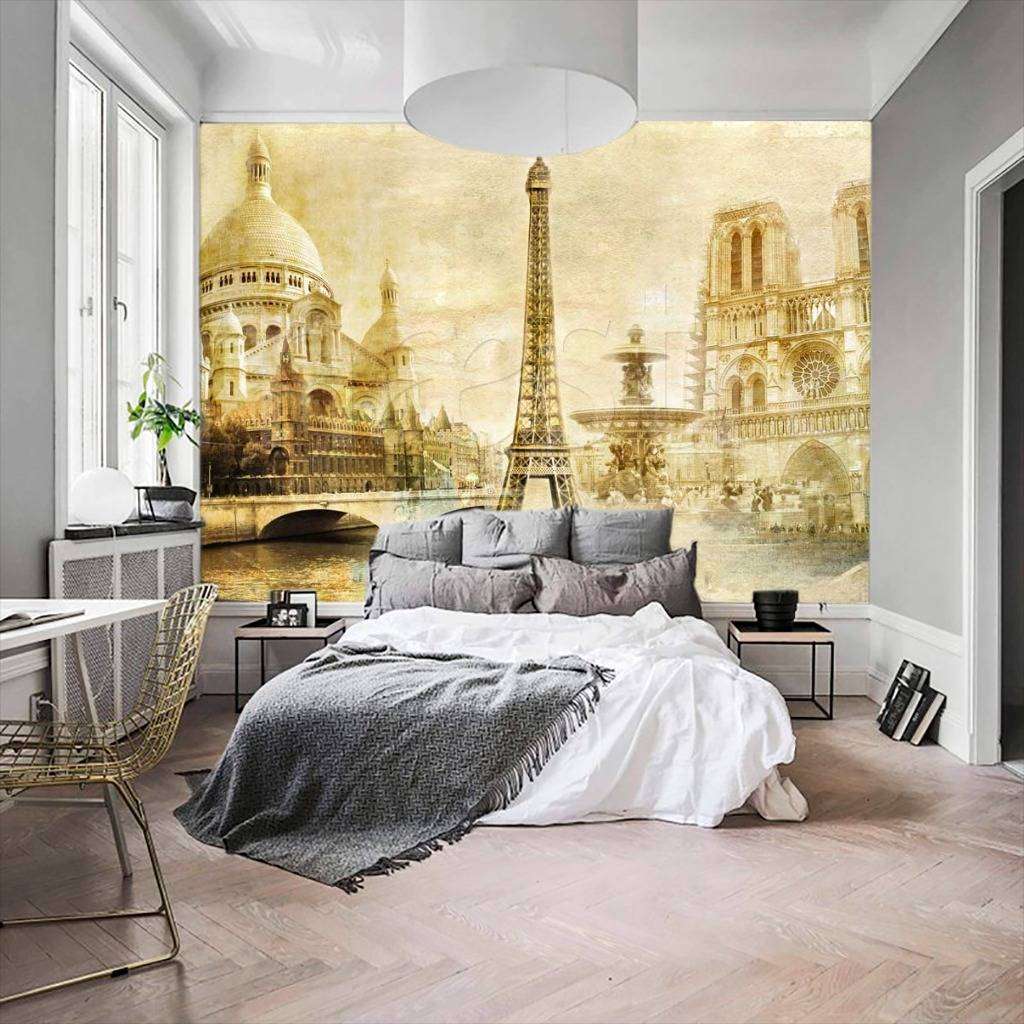 Фотообои в интерьере коллаж париж  11-032 фото