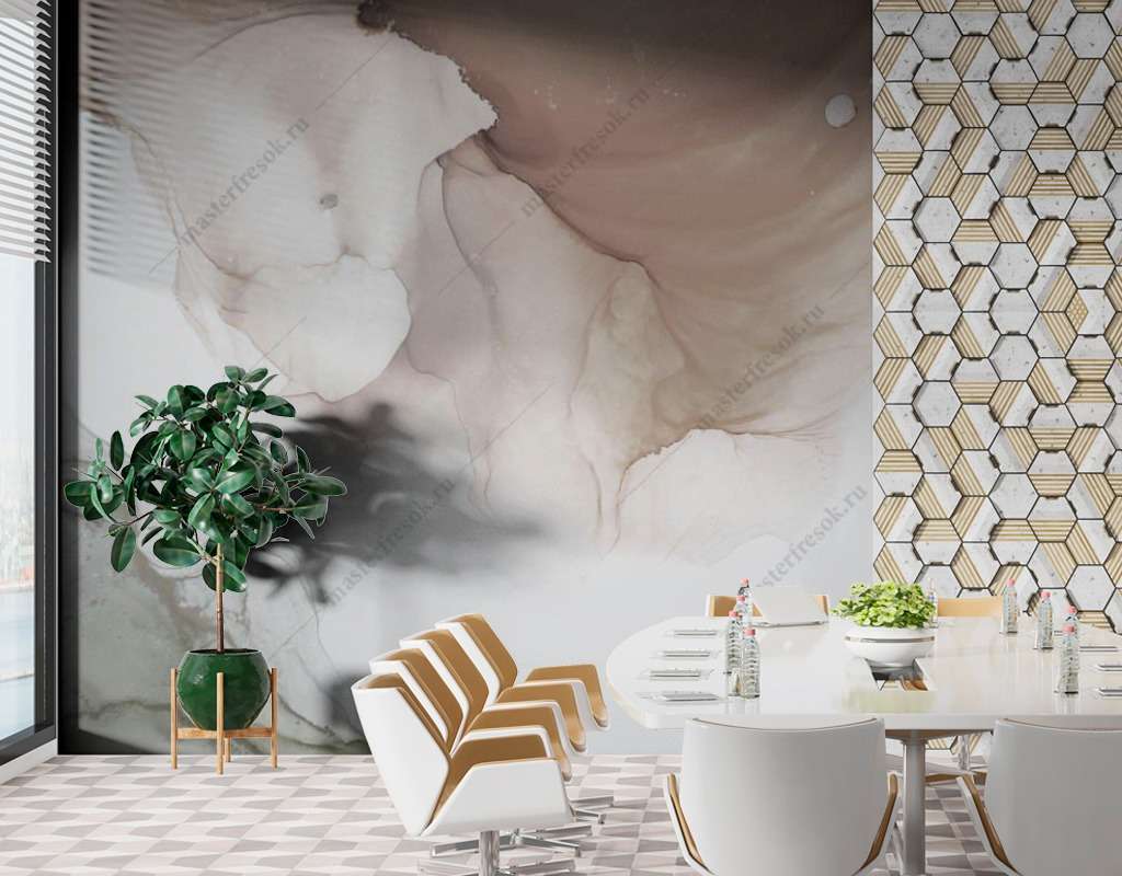 Фотообои Бесшовные обои на стену:  Акварельный мрамор. Артикул: 9-1528  