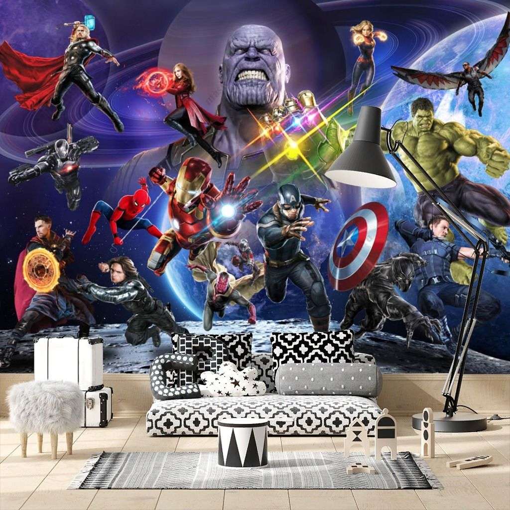 Фотообои в интерьере герои мстителей  14-238 фото