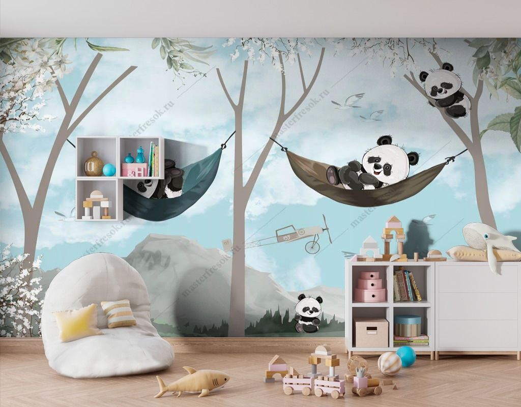 Фотообои Панды в гамаках  14-536