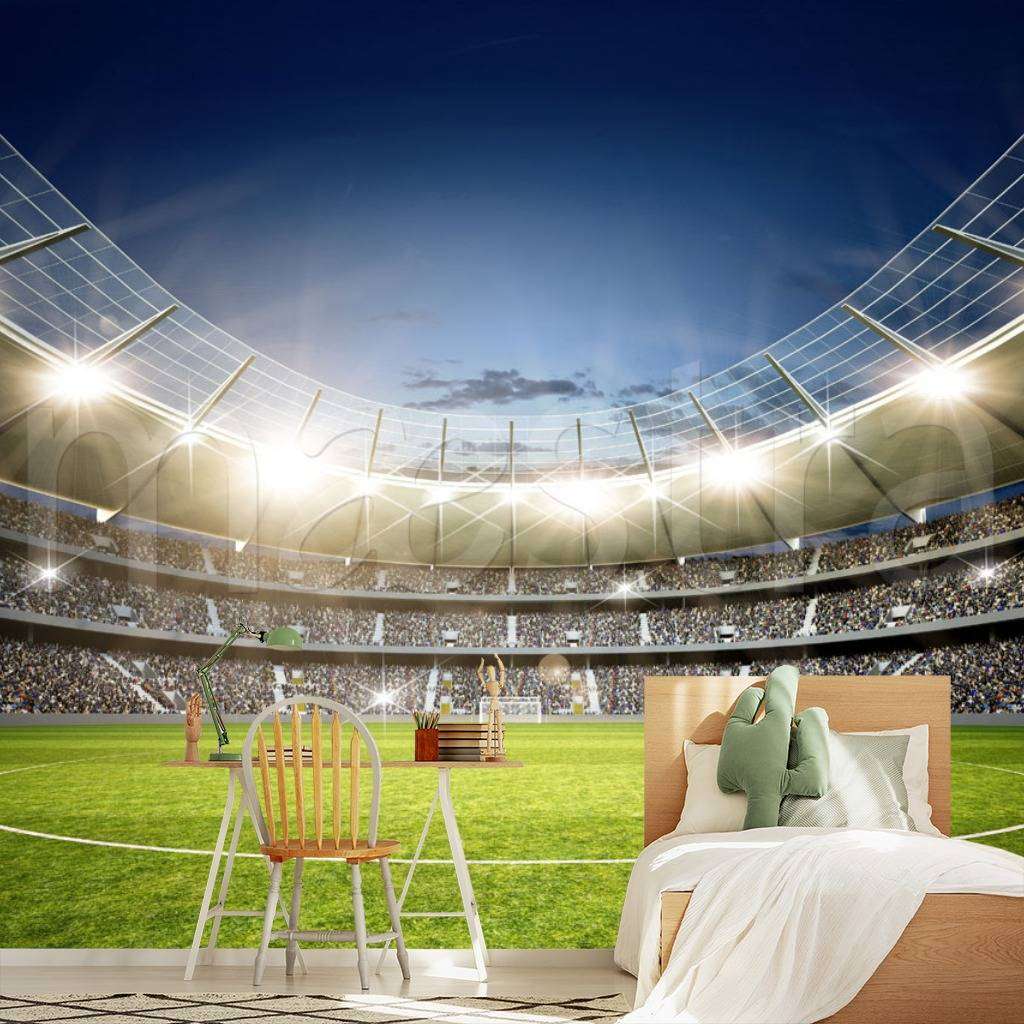 Фотообои в интерьере футбольное поле  12-549 фото