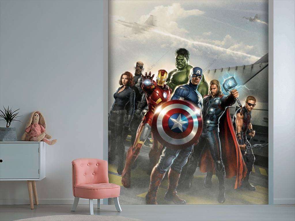 Фотообои в интерьере герои вселенной марвел  12-1058 фото