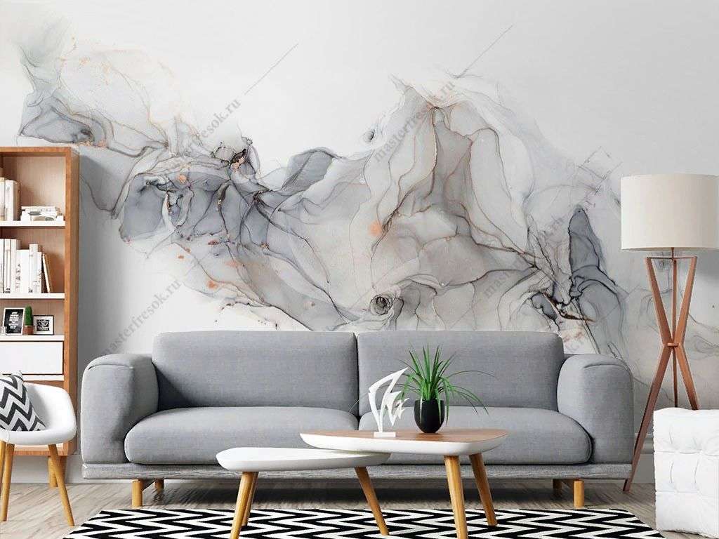 Фотообои в интерьере мрамор с золотом  9-1844 фото