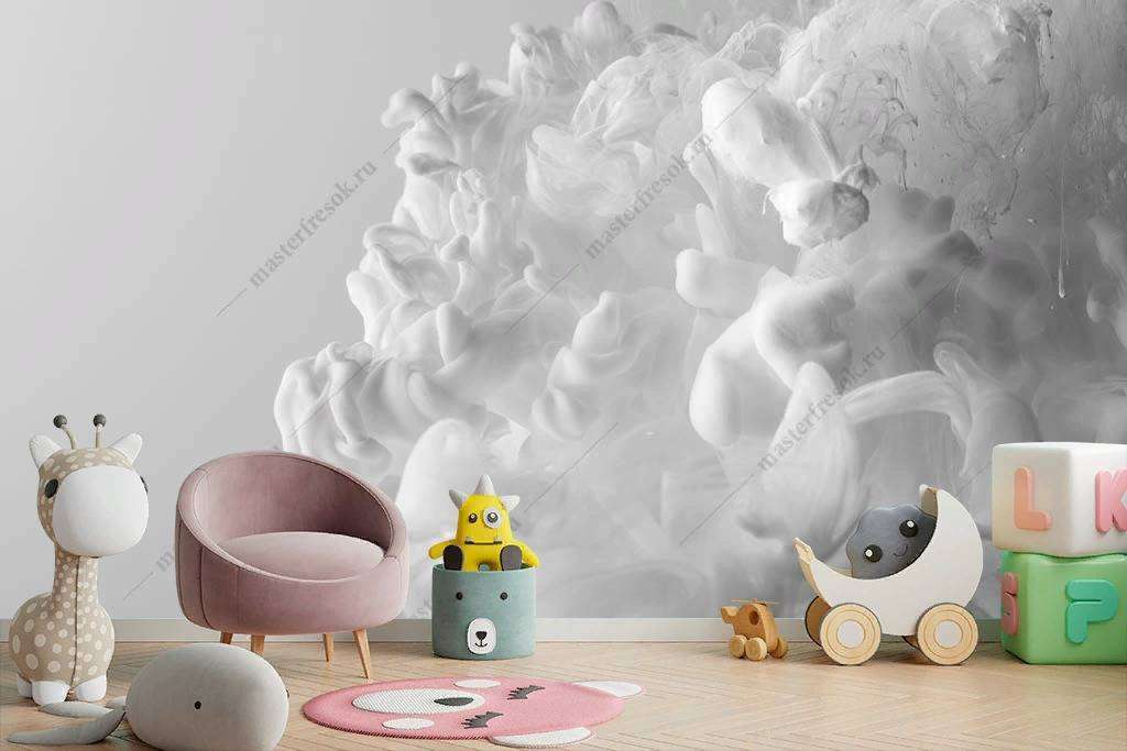 Фотообои в интерьере белый дым  9-1144 фото