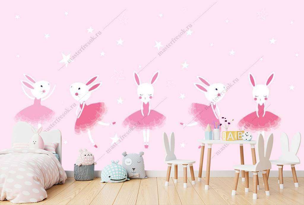 Фотообои в интерьере зайчик балерина  14-030 фото