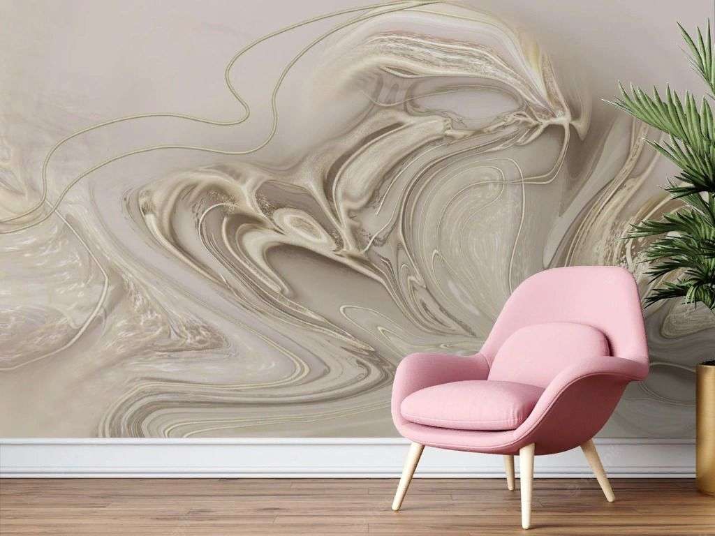 Фотообои в интерьере бежевые разводы  13-689 фото