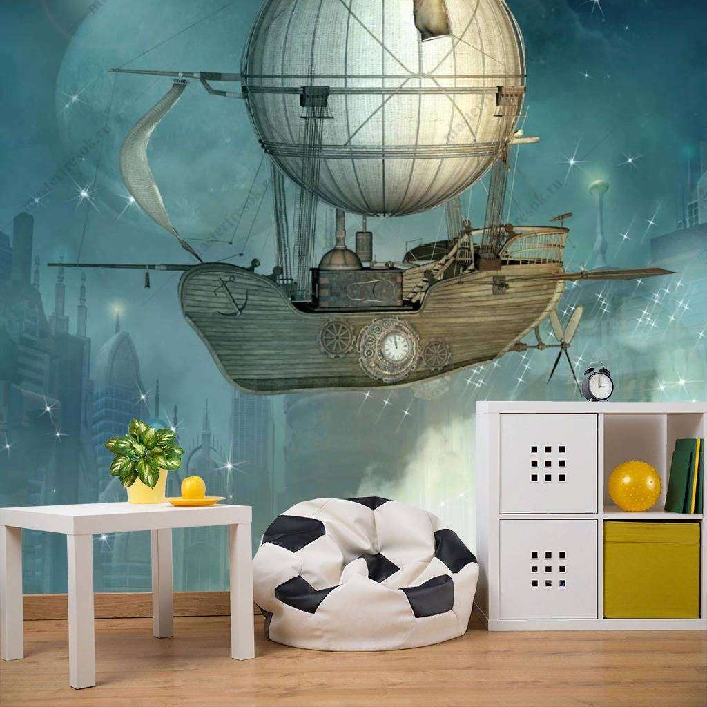 Фотообои в интерьере летающий корабль  12-1177 фото