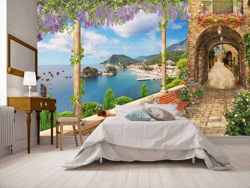 Фотообои в интерьере набережная из камня  17-0098 фото