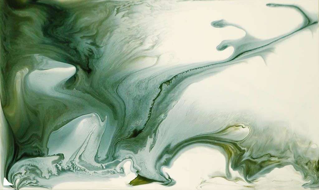 Фотообои в интерьере зеленый флюид  9-1297 фото