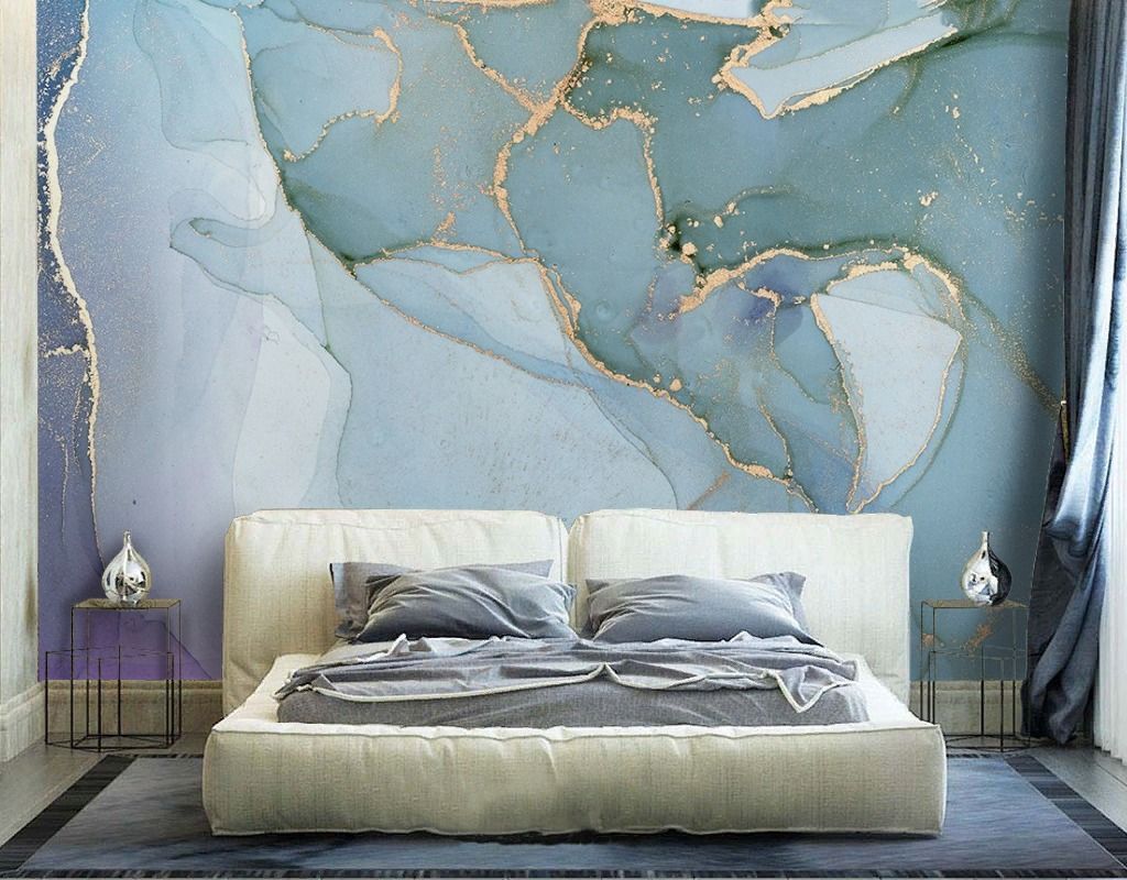 Фотообои Флюид Арт Голубой  9-2031