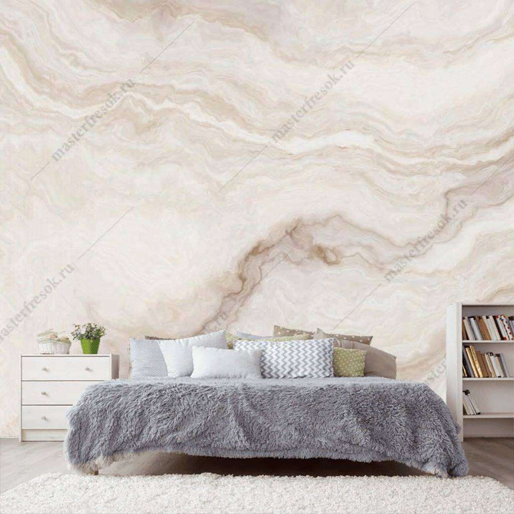 Фотообои в интерьере флюид арт светло бежевый  9-1014 фото