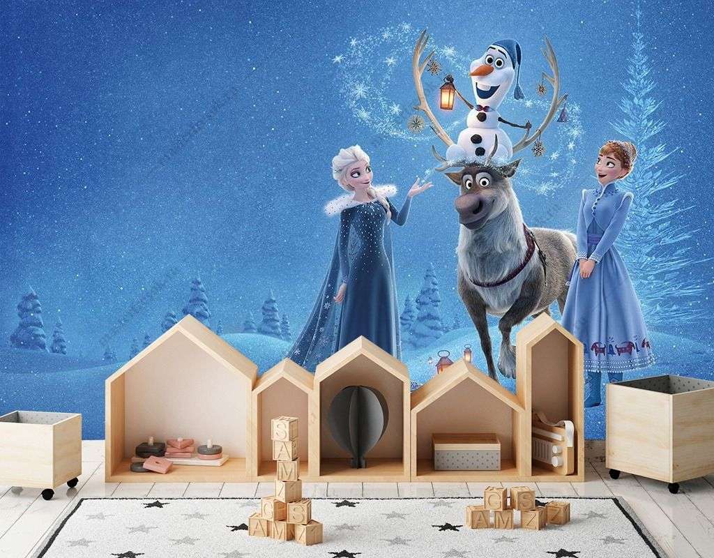 Фотообои в интерьере олаф и холодное приключение  12-1365 фото