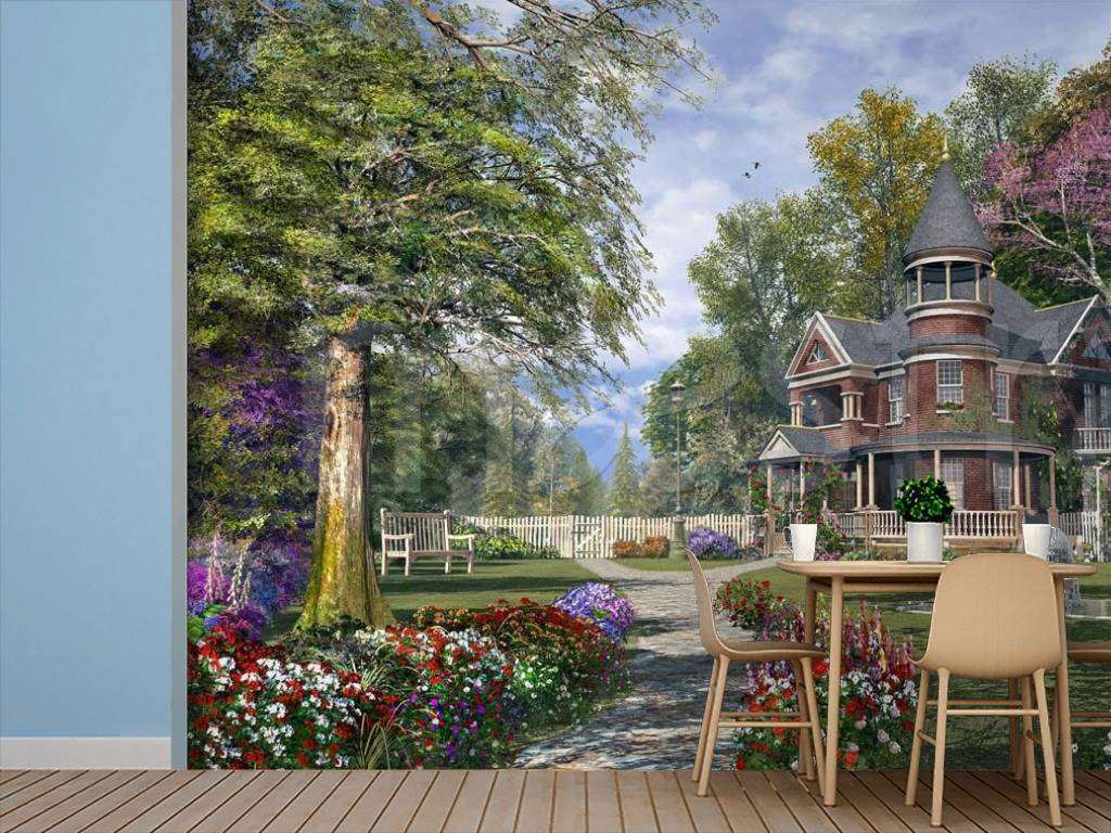 Фотообои Бесшовные обои на стену:  Дом в лесу. Артикул: 8-126  