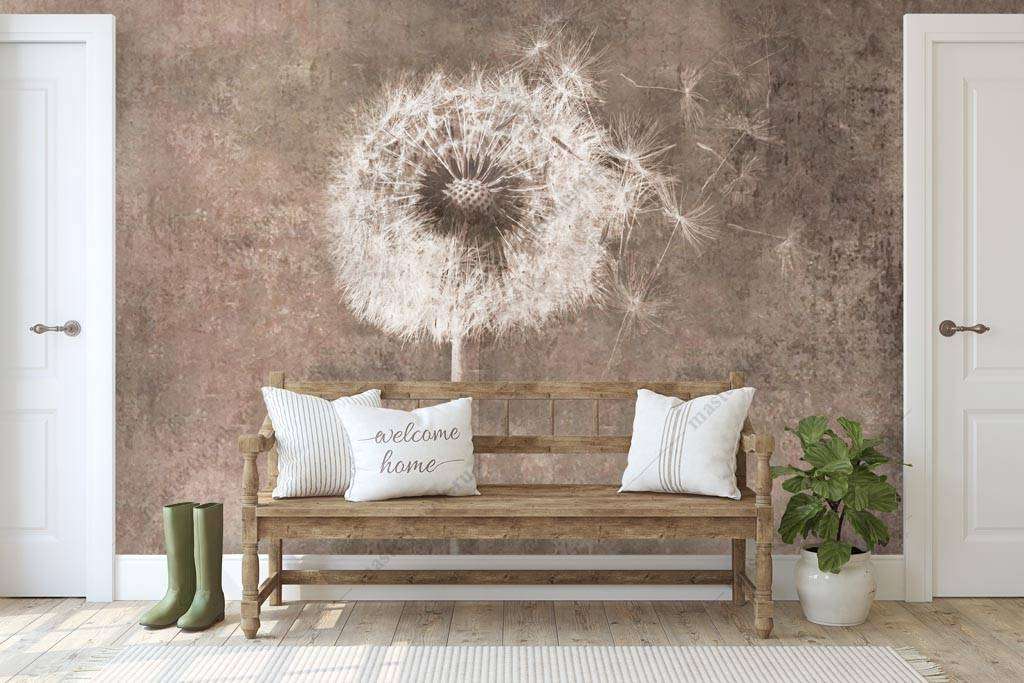 Фотообои в интерьере одуванчик современный  10-883 фото