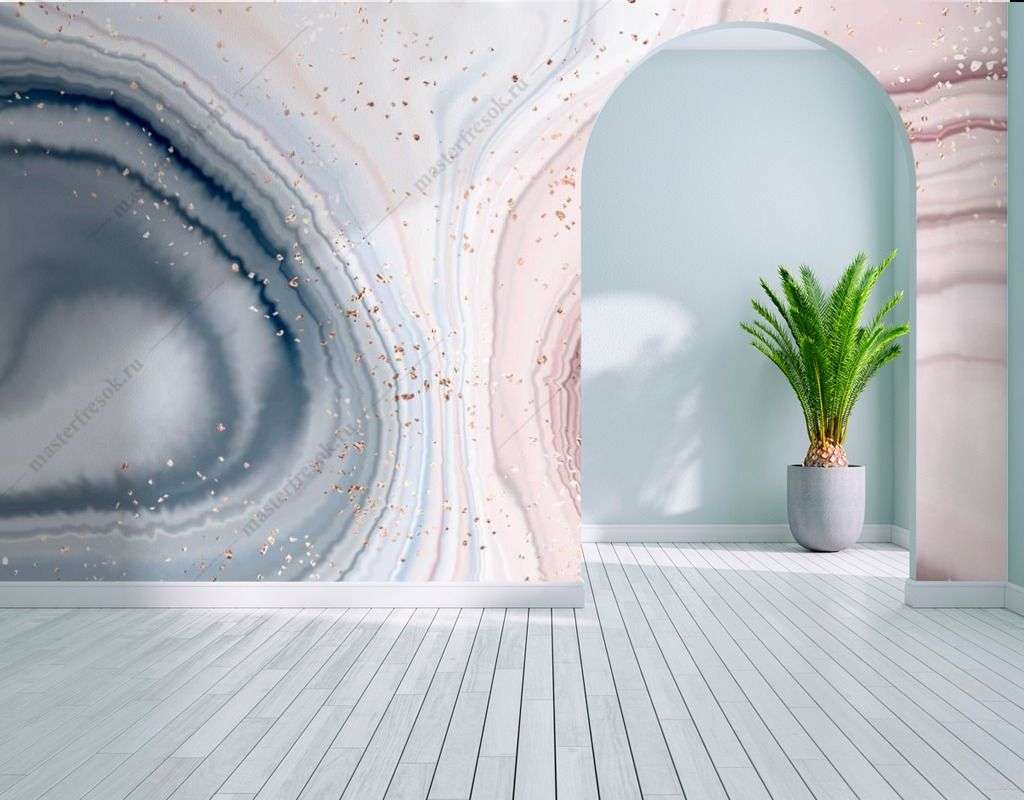 Фотообои в интерьере двухцветный мрамор  9-1559 фото