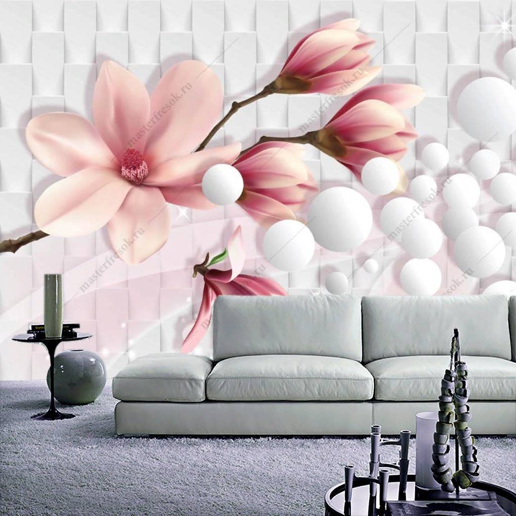 Фотообои 3д Розовая магнолия  10-831