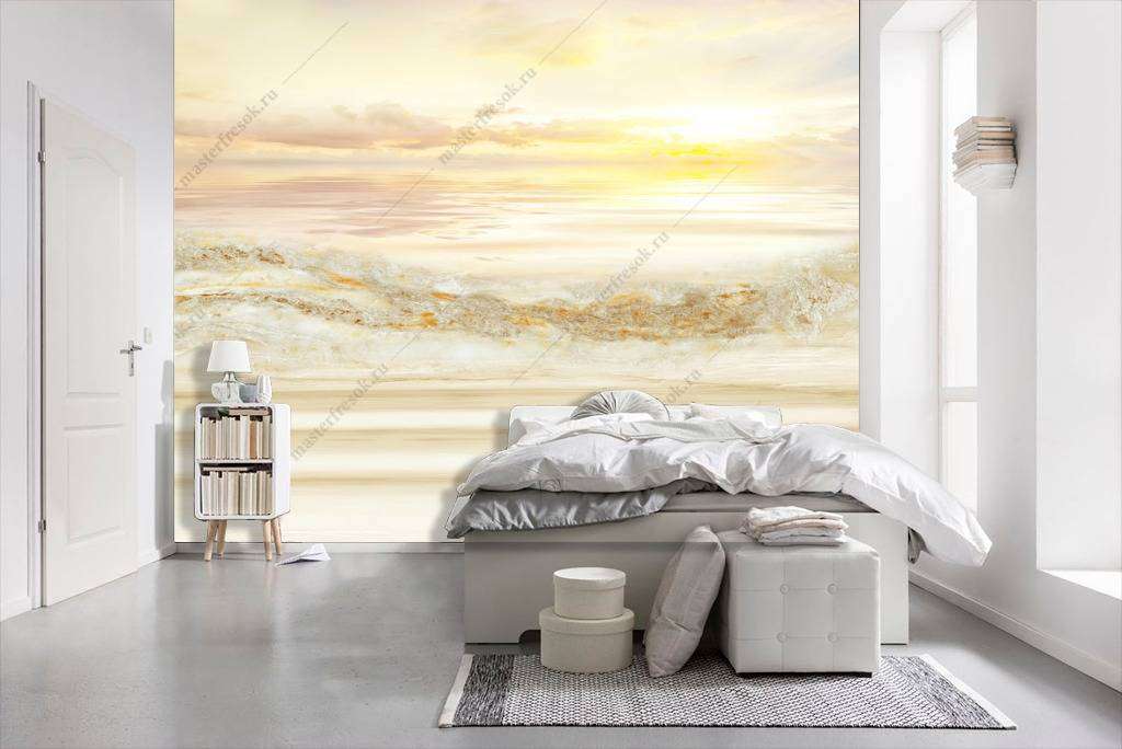 Фотообои в интерьере золотой закат  10-694 фото