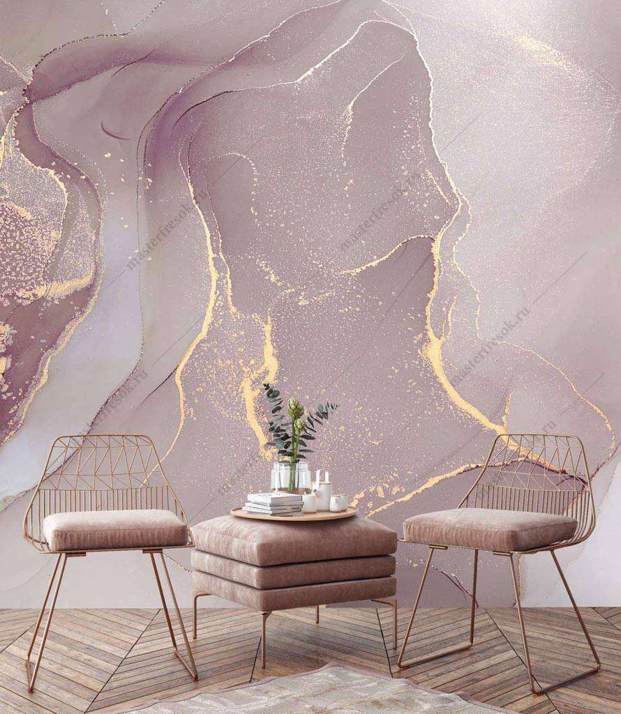 Фотообои в интерьере розовые чернила  9-1235 фото